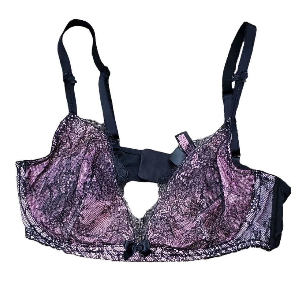 Victoria's Secret Pink & Black Lace Bra